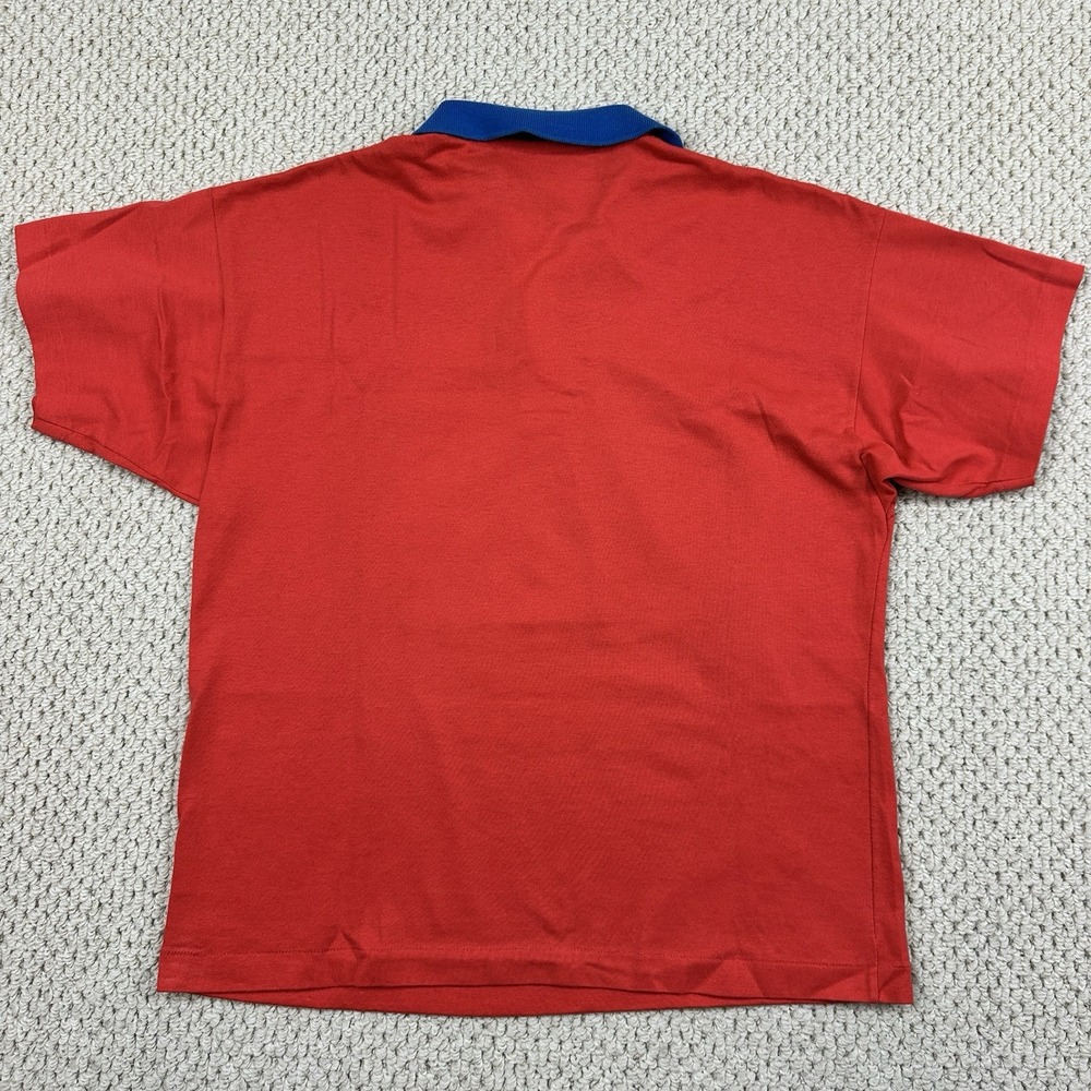 Vtg 80s Coca Cola Rugby Polo Shirt Mens L Coke Wearables 50/50 Logo Made in USA - Picture 5 of 14